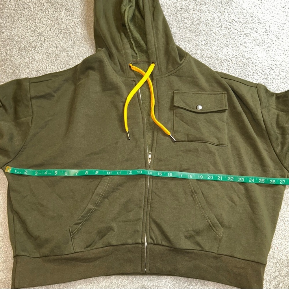 Olive Utility Jacket with Hood - Picture 4 of 7